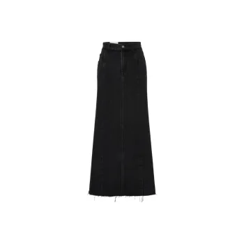 MOCO Denim Long Skirts Women's Denim Black