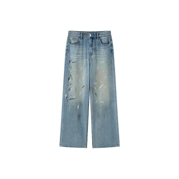 ZHOUMIAO Jeans Women's Vintage Blue