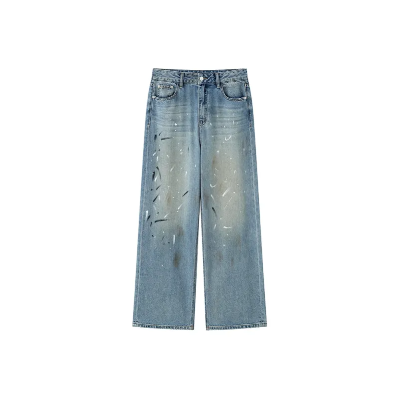 ZHOUMIAO Jeans Women's Vintage Blue-0