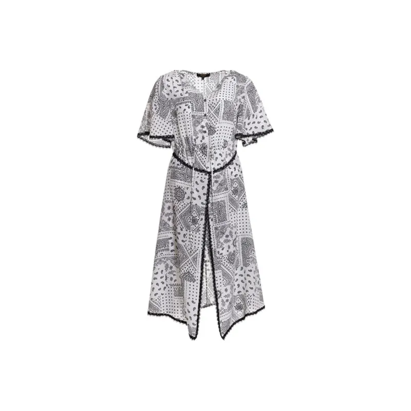 BESIONIA SS22 Short Sleeved Dress Women's Black White-0