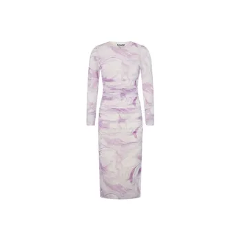 GANNI Long-Sleeved Dresses Women's White Purple