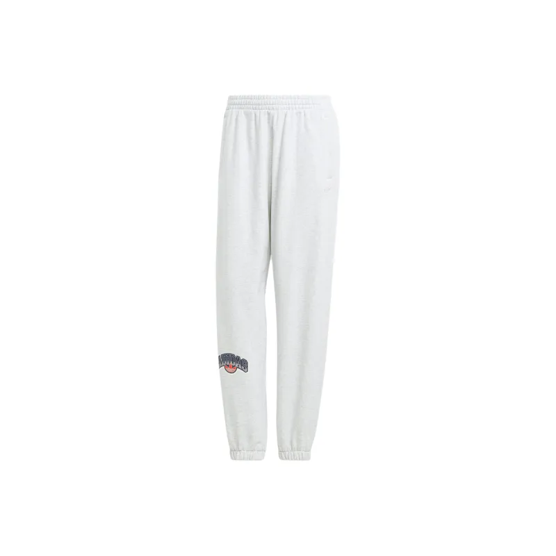 Adidas Originals Loose Fit Sweat Pants Knitted Sports Pants Women's Light Heather Gray-0