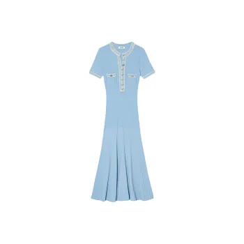 Sandro Short-Sleeved Dresses Women's Sky Blue