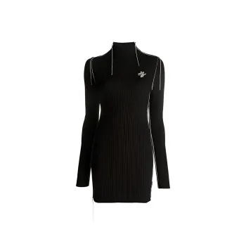 OFF WHITE Embroidered logo Knit Dress