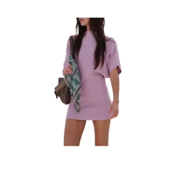 FREE PEOPLE Amara Sweater Mini Short-Sleeved Dresses Women's Plum Blossom Multicolor