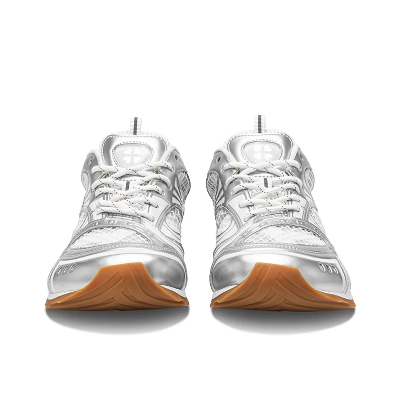 HART DAVIS Crooked Head Shoes Height Increasing, Breathable, Slip Resistant Low Top Casual Shoes Unisex Silver-3