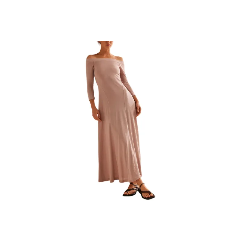 FREE PEOPLE Carrie Midi Long-Sleeved Dresses Women's Cashmere/Pink-0