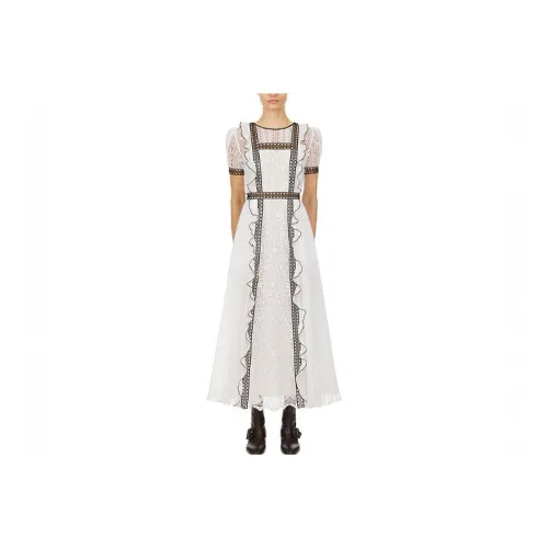 Self portrait Short Sleeved Dresses Women's White & Black
