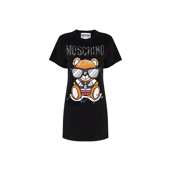 MOSCHINO Short Sleeved Dresses Women's Black-0