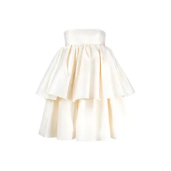 Rotate Twill Ruffled Mini Dress
