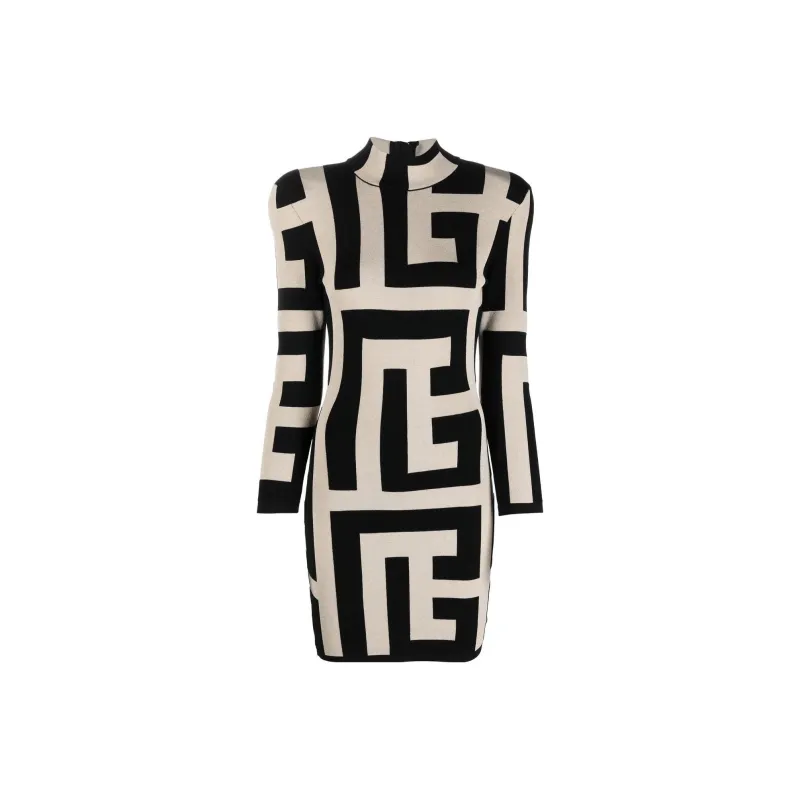 BALMAIN Geometric print Dress-0