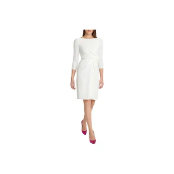 Paule Ka Draped detail Crepe Midi Dress