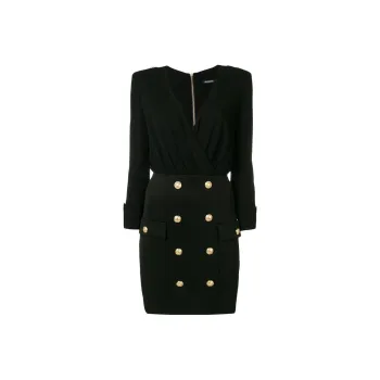 BALMAIN Short Sleeved Dresses Women's Black