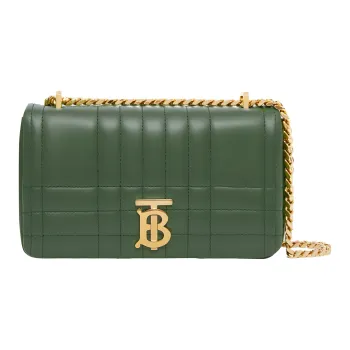 Burberry Lola Lola Bag Lambskin Shoulder Bag Crossbody Bag Small Size Women's Deep Emerald Green