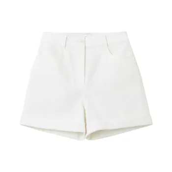 OVV Casual Shorts Women's Ecru Solid Color 06