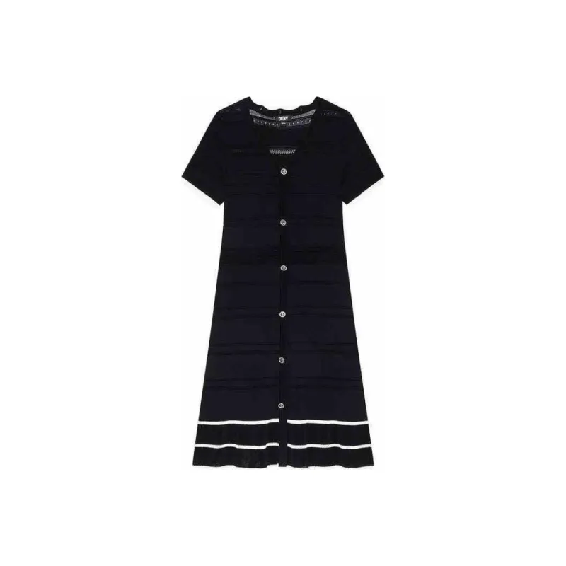 DKNY Short Sleeved Dress Women's Black-0