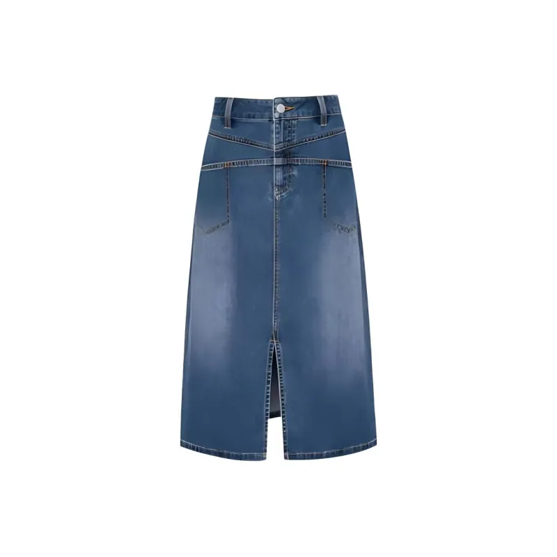 Hush Puppies SS24 Denim Long Skirts Women's Blue-0