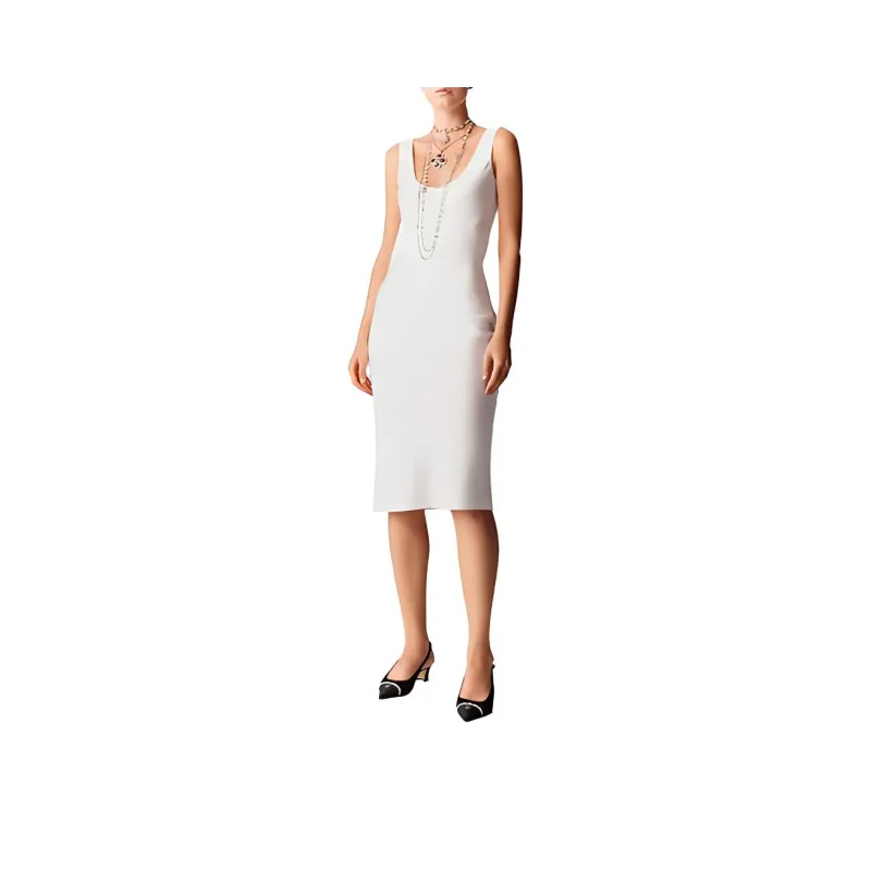 CHANEL 23 Spring And Summer Sleeveless Dress Women's White-0