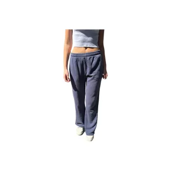 Brandy Melville Knitted Sports Pants Women's Off-White Marine Blue