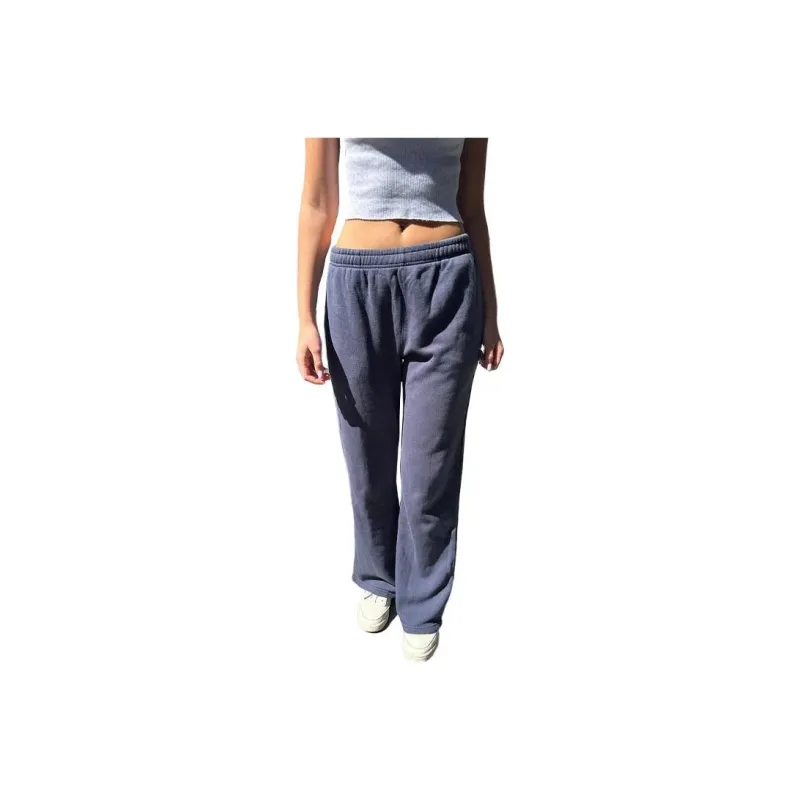 Brandy Melville Knitted Sports Pants Women's Off-White Marine Blue-0