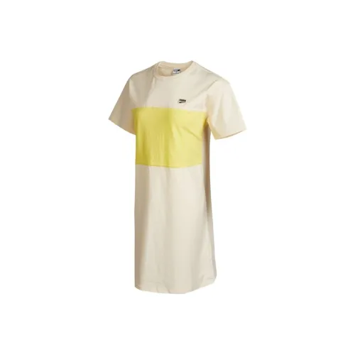 PUMA Short Sleeved Dresses Women's Ecru