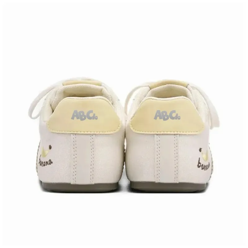 ABCIO Skateboard Shoes Women's Low Top Red Apple/Banana Yellow-4