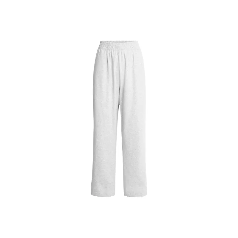 SKIMS SS25 COTTON JERSEY WIDE LEG PANT Casual Pants Women's Light Heather Gray-0