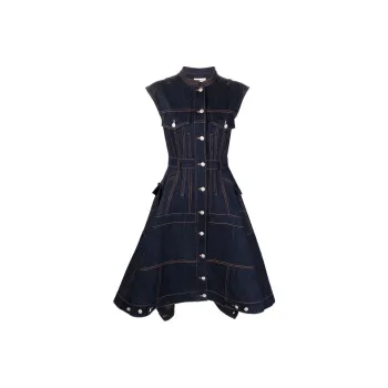Alexander McQueen Sleeveless Dresses Women's Blue