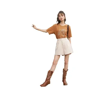 MISHOW Casual Shorts Women's Cream Apricot