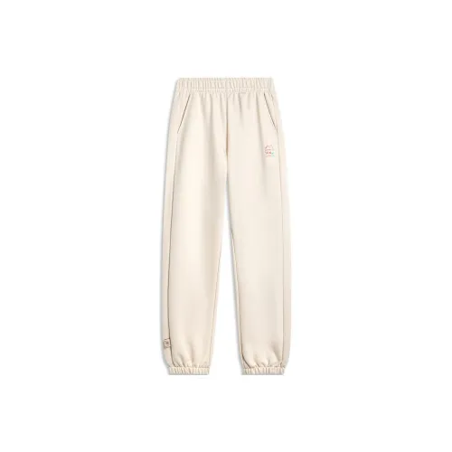 LiNing Sports Life Collection Knitted Sports Pants Women's Swan White