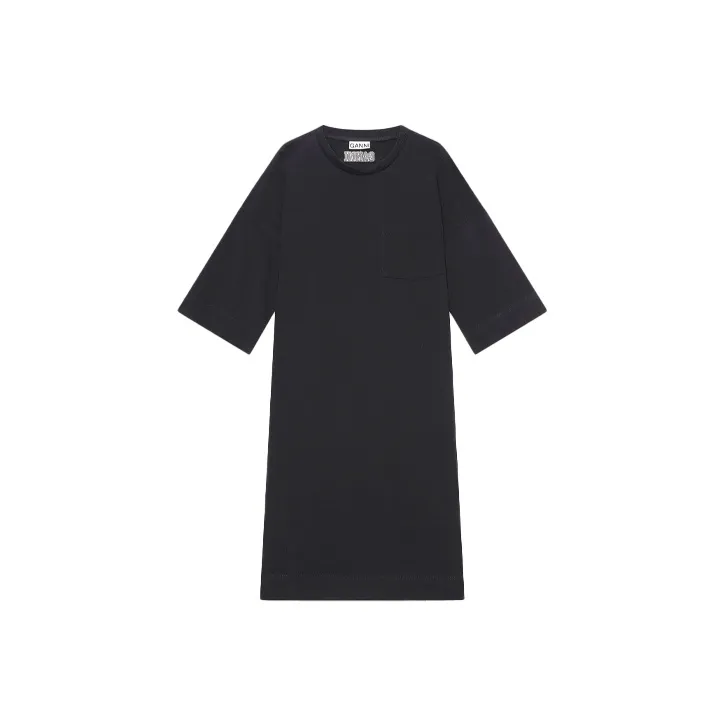 GANNI Relaxed T Shirt Dress 'Black'-0