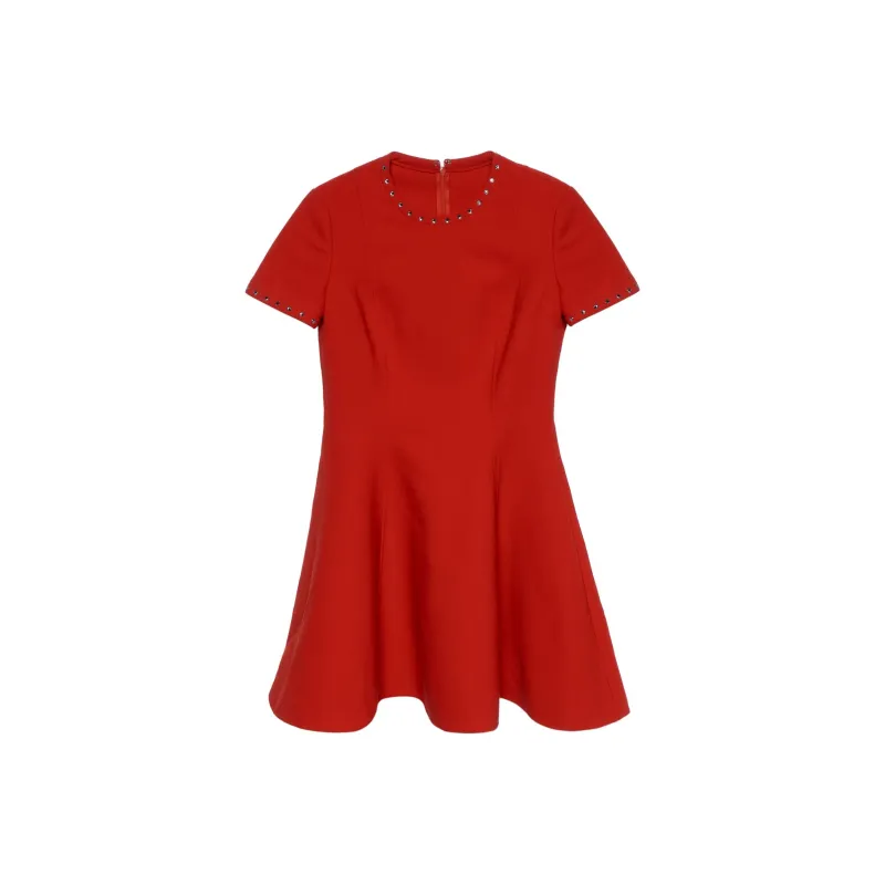 Valentino Short Sleeved Dresses Women's Red-0