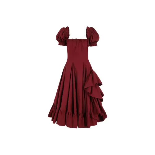 Selkie Collection FW24 Short Sleeved Dresses Women's Burgundy
