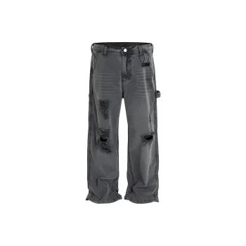 Flowers In Water Jeans Unisex Black Gray Color