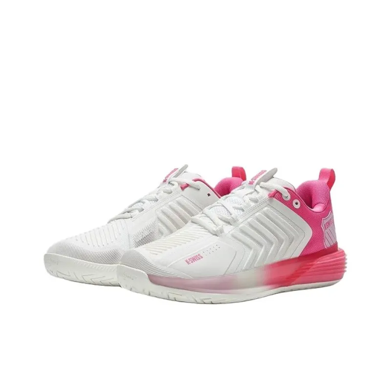 KSWISS Low Top Tennis Shoes Unisex White Pink-1