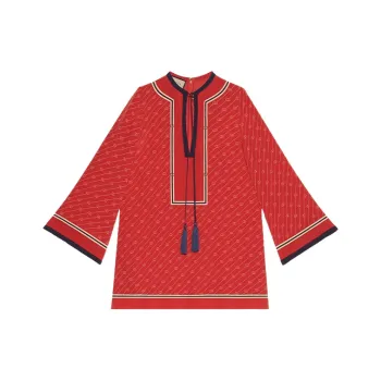 GUCCI Long Sleeved Dress Women's Red