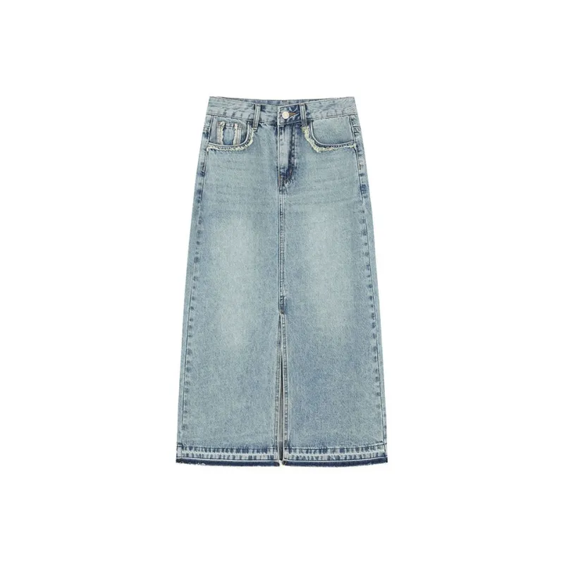NINE WEST Denim Long Skirts Women's Blue-0
