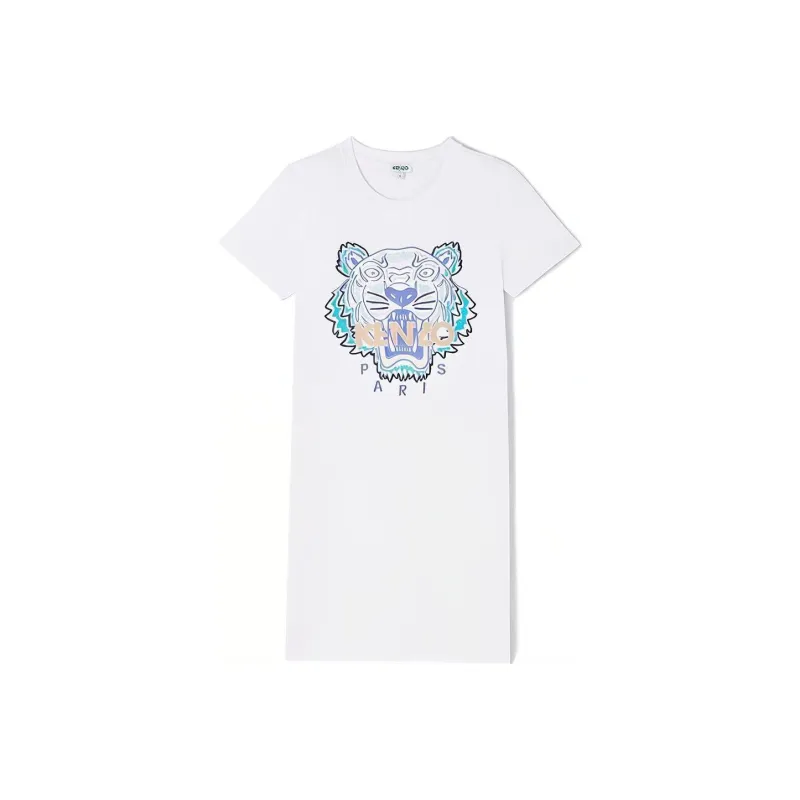 KENZO Short Sleeved Dresses Women's White-0