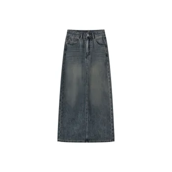 THE SEA LIFE Denim Long Skirt Women's Denim Blue