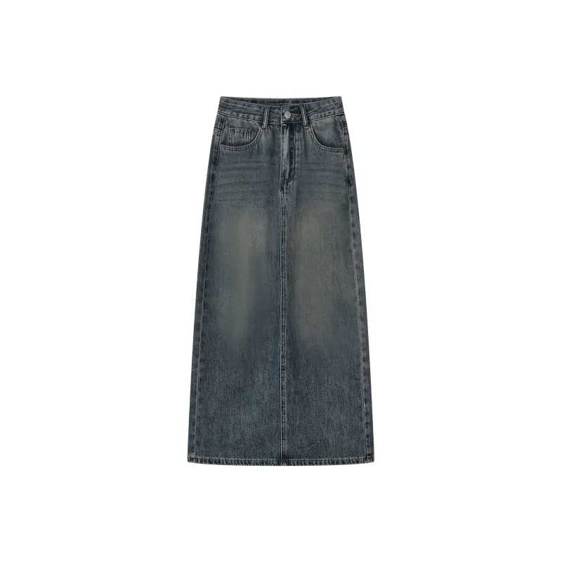 THE SEA LIFE Denim Long Skirt Women's Denim Blue-0
