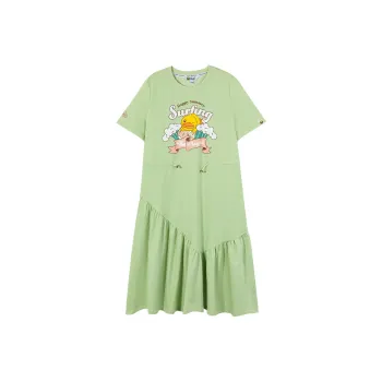 B.Duck Short Sleeved Dresses Women's Light Green