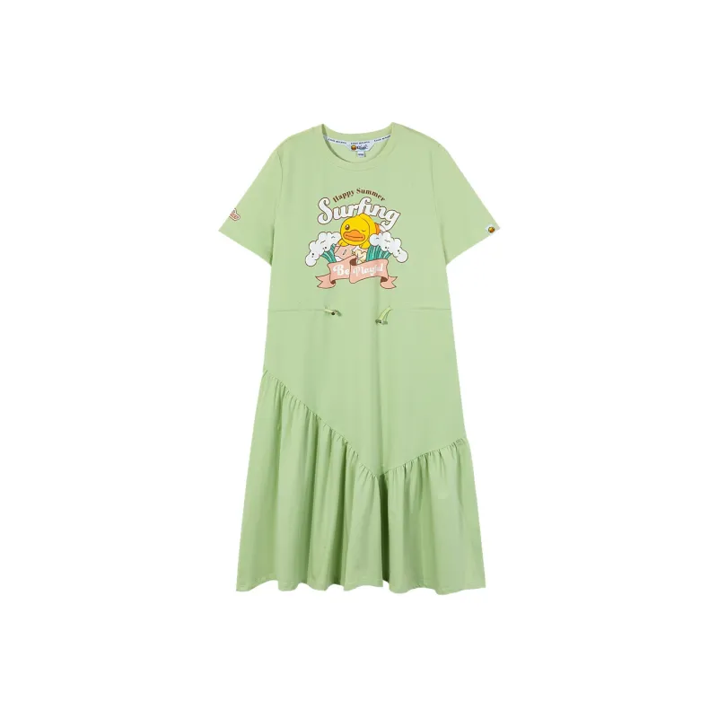 B.Duck Short Sleeved Dresses Women's Light Green-0