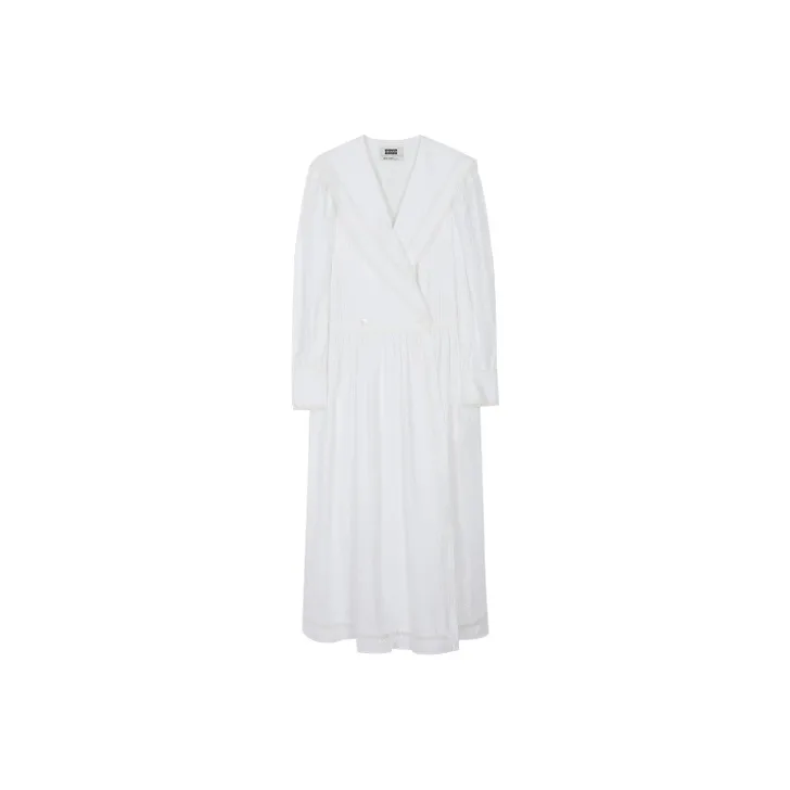 EENK Long-Sleeved Dresses Women's White-0