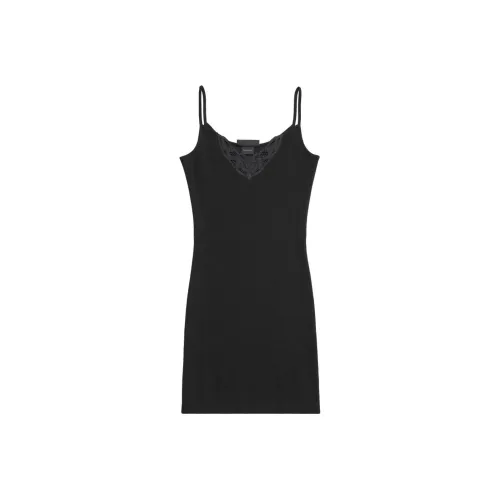 Balenciaga Lace trim Ribbed Minidress