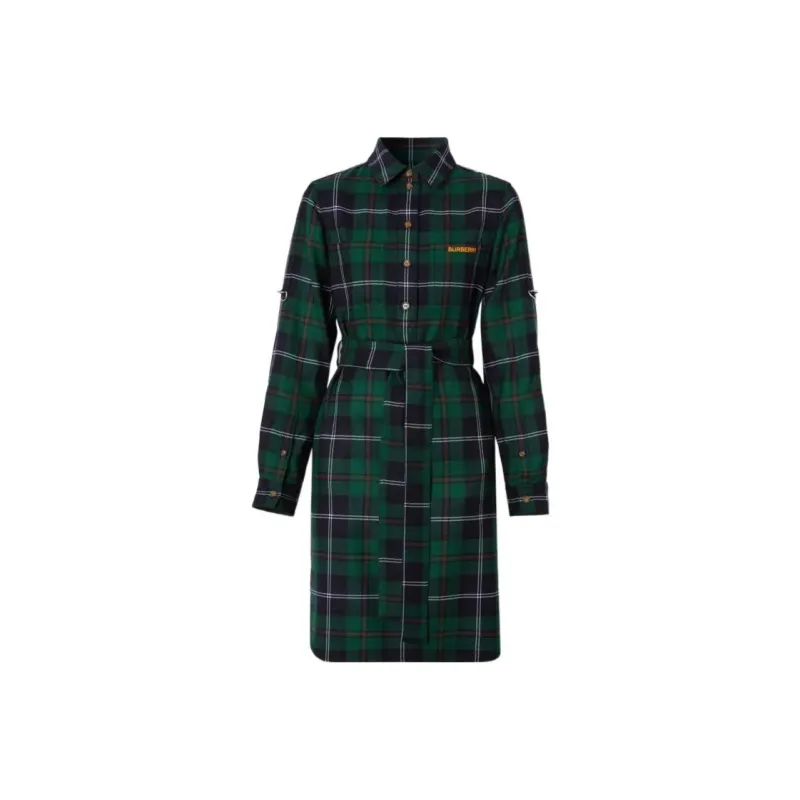 Burberry FW22 Long Sleeved Dresses Women's Green-0