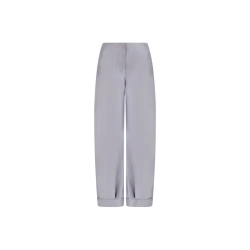 GIORGIO ARMANI Wide leg trousers nero In Checked Brushed Linen