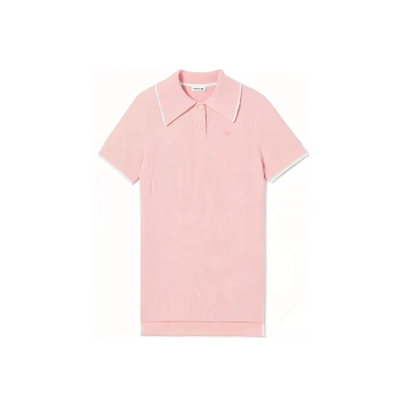 LACOSTE Short Sleeved Dress Women's Rose Pink-0