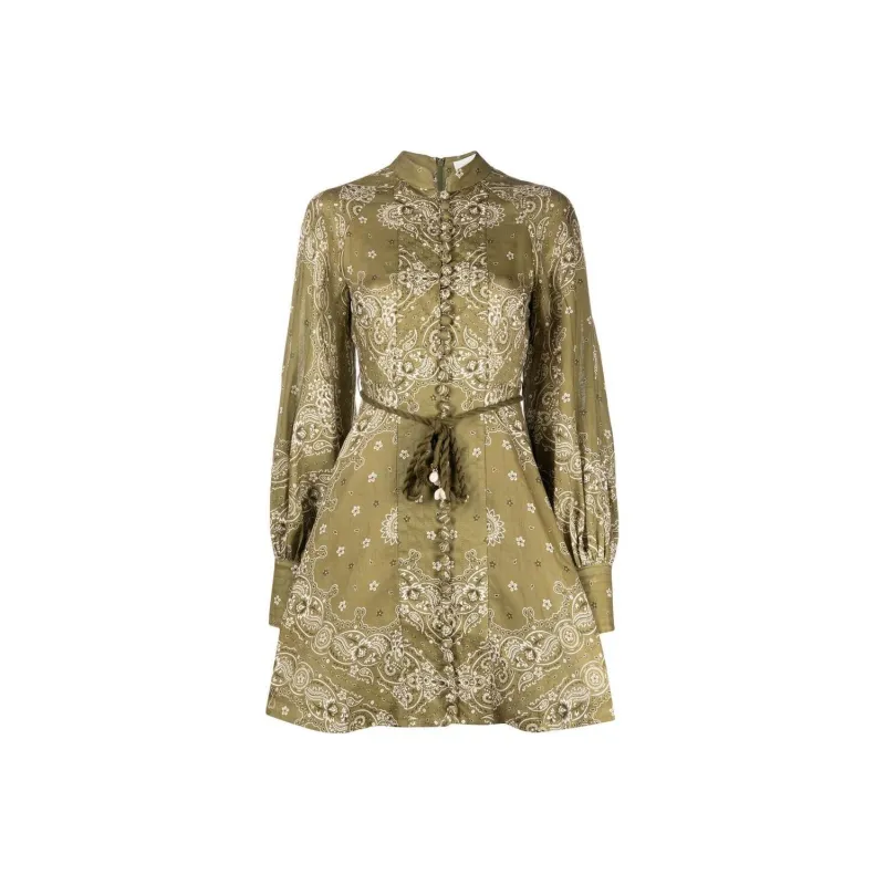 Zimmermann FW22 Long Sleeved Dress Women's Green-0