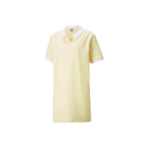 PUMA Short Sleeved Dresses Women's Beige