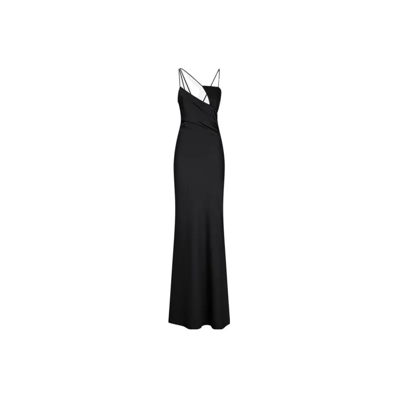 The Attico Melva Asymmetric Neckline Maxi Dress-0
